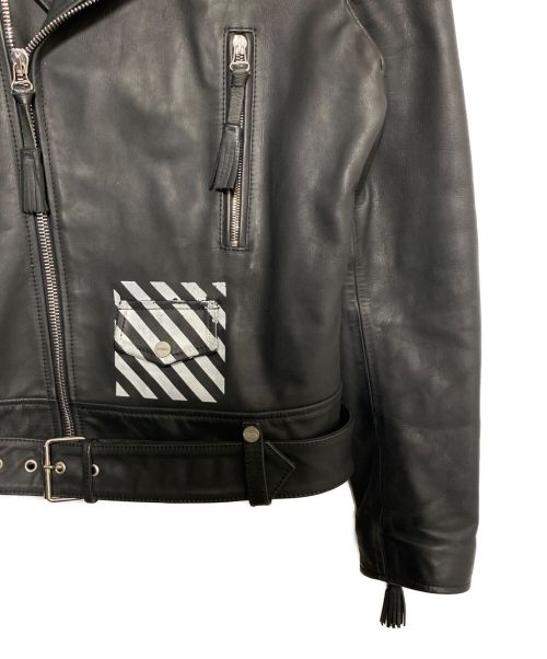 OFFWHITE（オフホワイト）OFFWHITE (オフホワイト) レザージャケット ブラック サイズ:Mの古着・服飾アイテム