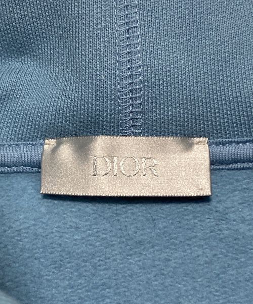 Dior（ディオール）Dior (ディオール) ロゴ刺繍パーカー ブルー サイズ:Mの古着・服飾アイテム
