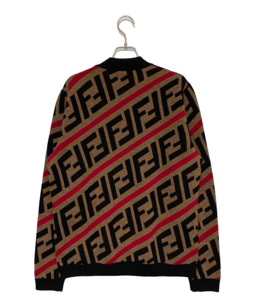 FENDI（フェンディ）FENDI (フェンディ) FFロゴ ズッカ柄 ニット ブラウン サイズ:50の古着・服飾アイテム