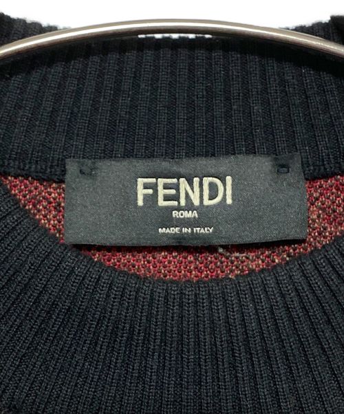 FENDI（フェンディ）FENDI (フェンディ) FFロゴ ズッカ柄 ニット ブラウン サイズ:50の古着・服飾アイテム