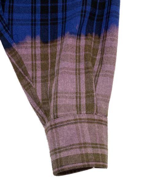 VETEMENTS（ヴェトモン）VETEMENTS (ヴェトモン) チェックシャツ ブルー×パープル サイズ:Sの古着・服飾アイテム