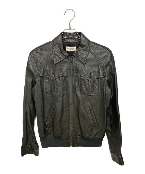 Saint Laurent Paris（サンローランパリ）Saint Laurent Paris (サンローランパリ) シングルレザージャケット ブラック サイズ:44の古着・服飾アイテム