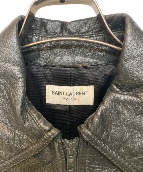 Saint Laurent Paris（サンローランパリ）Saint Laurent Paris (サンローランパリ) シングルレザージャケット ブラック サイズ:44の古着・服飾アイテム