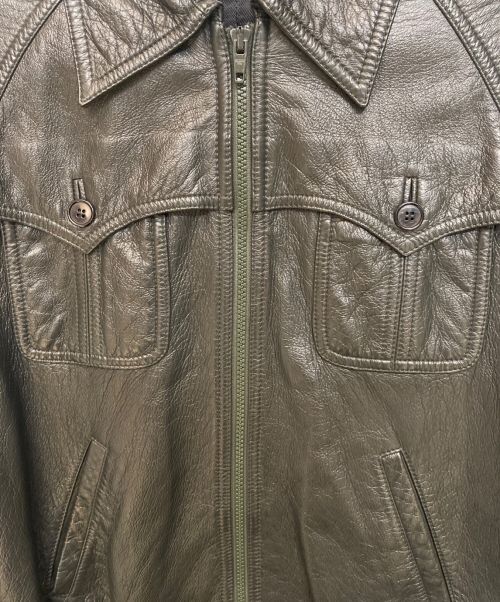 Saint Laurent Paris（サンローランパリ）Saint Laurent Paris (サンローランパリ) シングルレザージャケット ブラック サイズ:44の古着・服飾アイテム