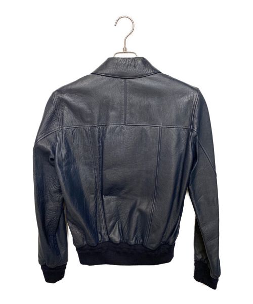 Saint Laurent Paris（サンローランパリ）Saint Laurent Paris (サンローランパリ) シングルレザージャケット ネイビー サイズ:44の古着・服飾アイテム