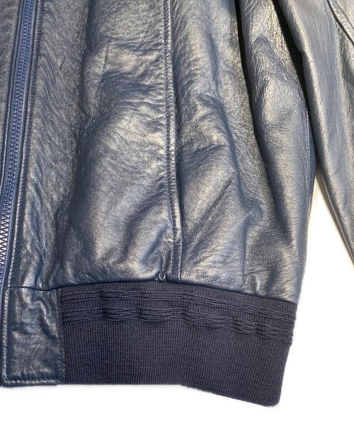 Saint Laurent Paris（サンローランパリ）Saint Laurent Paris (サンローランパリ) シングルレザージャケット ネイビー サイズ:44の古着・服飾アイテム