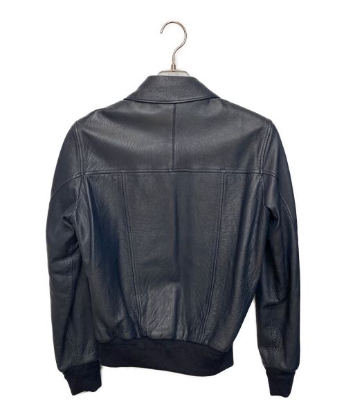 Saint Laurent Paris（サンローランパリ）Saint Laurent Paris (サンローランパリ) シングルレザージャケット ネイビー サイズ:44の古着・服飾アイテム