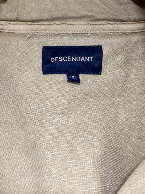 DESCENDANT（ディセンダント）DESCENDANT (ディセンダント) MOLE HOODED LS SHIRT PIGMENT DYE ベージュ サイズ:3の古着・服飾アイテム