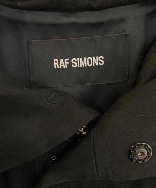 RAF SIMONS（ラフシモンズ）RAF SIMONS (ラフシモンズ) コラージュバックプリント フードロングコート ブラック サイズ:48の古着・服飾アイテム