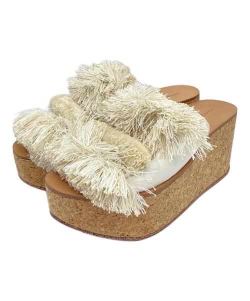 Pippichic（ピッピシック）Pippichic (ピッピシック) ウェッジソールサンダル ホワイト サイズ:37 未使用品の古着・服飾アイテム