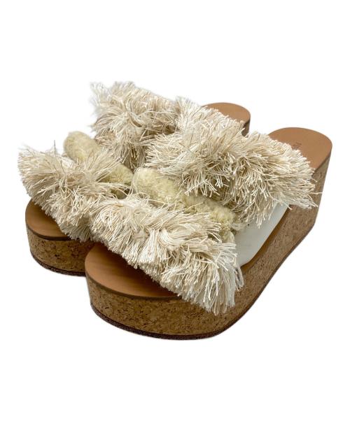 Pippichic（ピッピシック）Pippichic (ピッピシック) ウェッジソールサンダル ホワイト サイズ:38 未使用品の古着・服飾アイテム