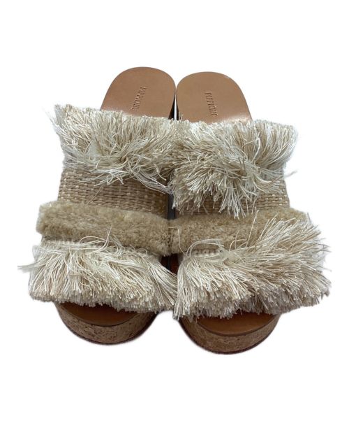 Pippichic（ピッピシック）Pippichic (ピッピシック) ウェッジソールサンダル ホワイト サイズ:37の古着・服飾アイテム