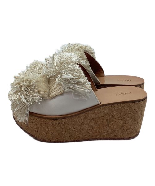 Pippichic（ピッピシック）Pippichic (ピッピシック) ウェッジソールサンダル ホワイト サイズ:37の古着・服飾アイテム