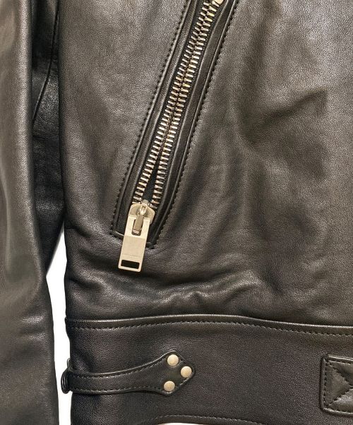 Saint Laurent Paris（サンローランパリ）Saint Laurent Paris (サンローランパリ) スタッズデザインライダースジャケット ブラック サイズ:44の古着・服飾アイテム