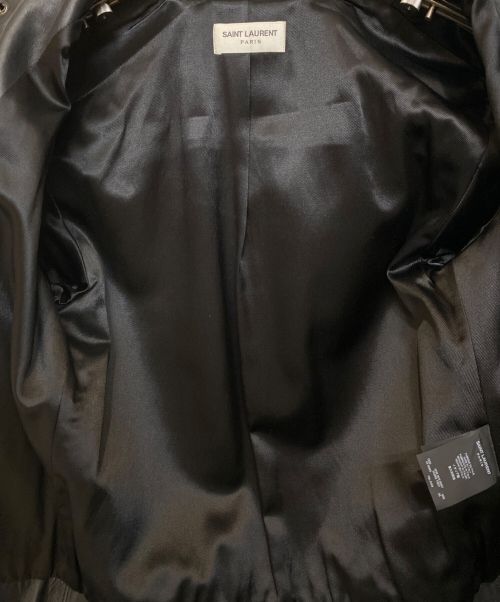Saint Laurent Paris（サンローランパリ）Saint Laurent Paris (サンローランパリ) スタッズデザインライダースジャケット ブラック サイズ:44の古着・服飾アイテム