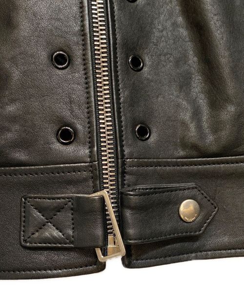 Saint Laurent Paris（サンローランパリ）Saint Laurent Paris (サンローランパリ) スタッズデザインライダースジャケット ブラック サイズ:44の古着・服飾アイテム