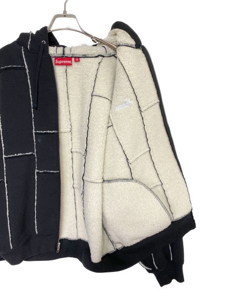 SUPREME（シュプリーム）SUPREME (シュプリーム) Faux Shearling Zip Up Hooded Sweatshirt ブラック サイズ:Mの古着・服飾アイテム