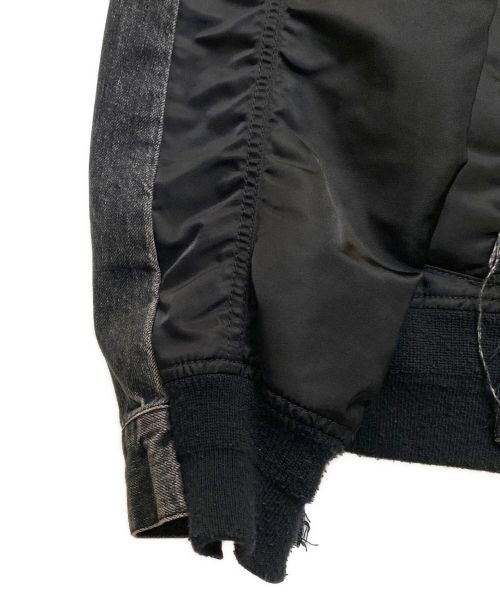 sacai（サカイ）sacai (サカイ) Denim x MA-1 Jacket(デニム×エムエーワンジャケット) ブラック サイズ:2の古着・服飾アイテム