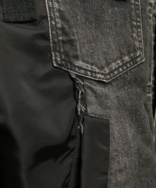 sacai（サカイ）sacai (サカイ) Denim x MA-1 Jacket(デニム×エムエーワンジャケット) ブラック サイズ:2の古着・服飾アイテム