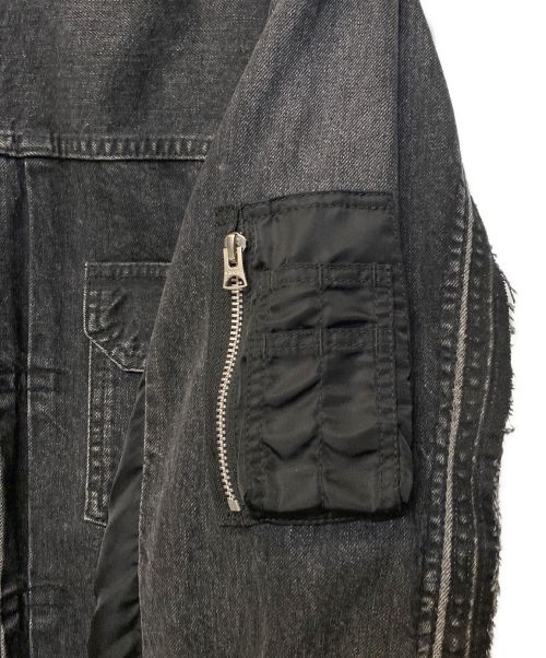 sacai（サカイ）sacai (サカイ) Denim x MA-1 Jacket(デニム×エムエーワンジャケット) ブラック サイズ:2の古着・服飾アイテム