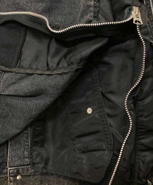 sacai（サカイ）sacai (サカイ) Denim x MA-1 Jacket(デニム×エムエーワンジャケット) ブラック サイズ:2の古着・服飾アイテム
