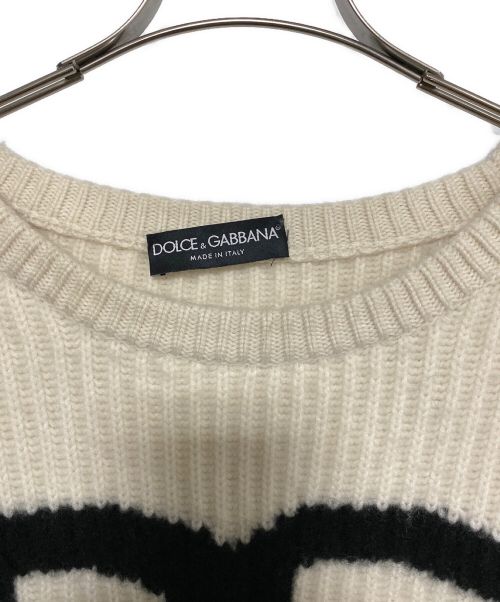 DOLCE & GABBANA（ドルチェ＆ガッバーナ）DOLCE & GABBANA (ドルチェ＆ガッバーナ) DGロゴハイゲージニット ホワイト サイズ:42の古着・服飾アイテム