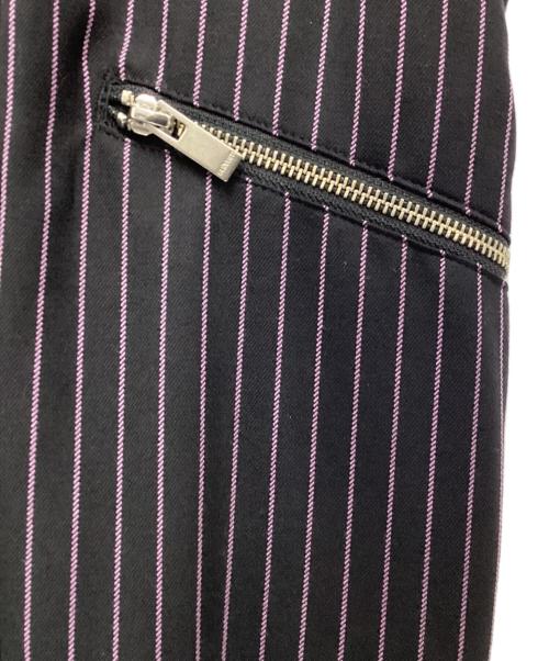 sulvam（サルバム）sulvam (サルバム) ストライプボンテージパンツ ブラック×ピンク サイズ:Mの古着・服飾アイテム
