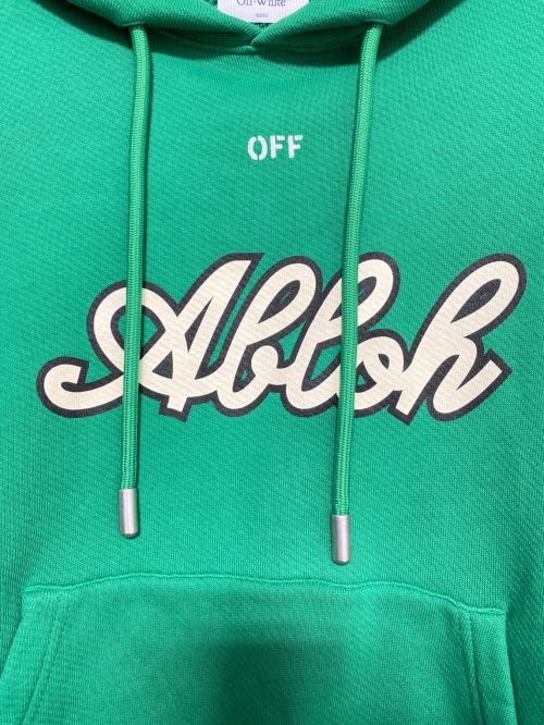 OFFWHITE（オフホワイト）OFFWHITE (オフホワイト) FOOTBALL OVER HOODIE グリーン サイズ:XSの古着・服飾アイテム