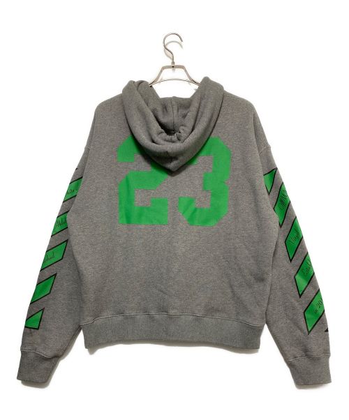 OFFWHITE（オフホワイト）OFFWHITE (オフホワイト) VARSITY SKATE HOODIE グレー サイズ:XSの古着・服飾アイテム