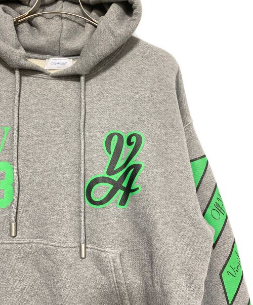 OFFWHITE（オフホワイト）OFFWHITE (オフホワイト) VARSITY SKATE HOODIE グレー サイズ:XSの古着・服飾アイテム