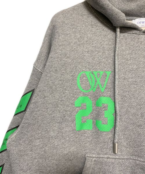 OFFWHITE（オフホワイト）OFFWHITE (オフホワイト) VARSITY SKATE HOODIE グレー サイズ:XSの古着・服飾アイテム