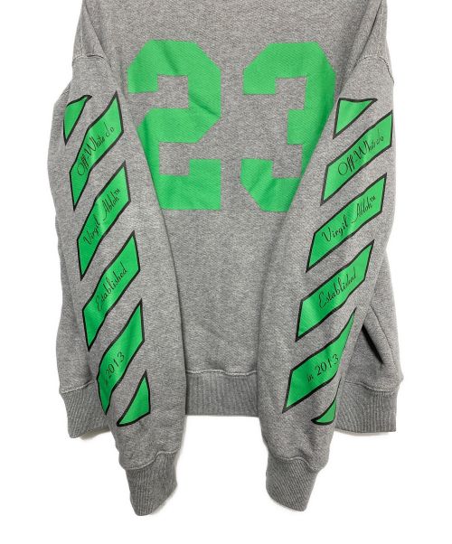 OFFWHITE（オフホワイト）OFFWHITE (オフホワイト) VARSITY SKATE HOODIE グレー サイズ:XSの古着・服飾アイテム