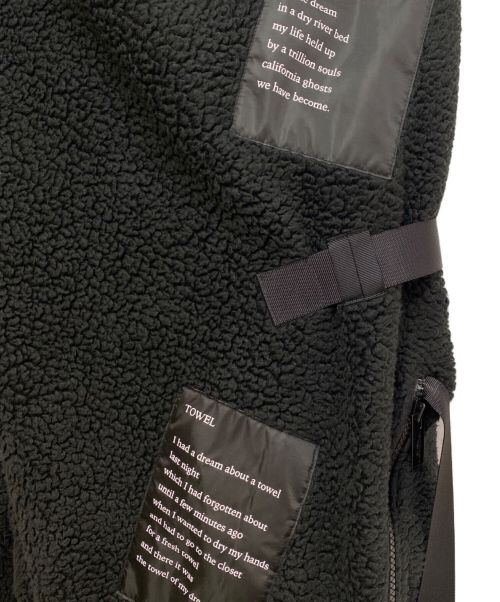 TAKAHIROMIYASHITA TheSoloIst.（タカヒロミヤシタ ザソロイスト）TAKAHIROMIYASHITA TheSoloIst. (タカヒロミヤシタ ザソロイスト) Black Fleece Blanket Jacket（ブラックフリースブランケットジャケット） ブラック サイズ:ONE SIZEの古着・服飾アイテム