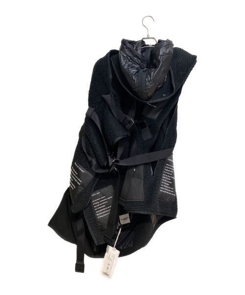 TAKAHIROMIYASHITA TheSoloIst.（タカヒロミヤシタ ザソロイスト）TAKAHIROMIYASHITA TheSoloIst. (タカヒロミヤシタ ザソロイスト) Black Fleece Blanket Jacket（ブラックフリースブランケットジャケット） ブラック サイズ:ONE SIZEの古着・服飾アイテム