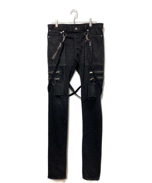 KIDILL（キディル）KIDILL (キディル) MINEDENIM (マインデニム) SKINNY ZIP&STRAPS DENIM ブラック サイズ:46の古着・服飾アイテム