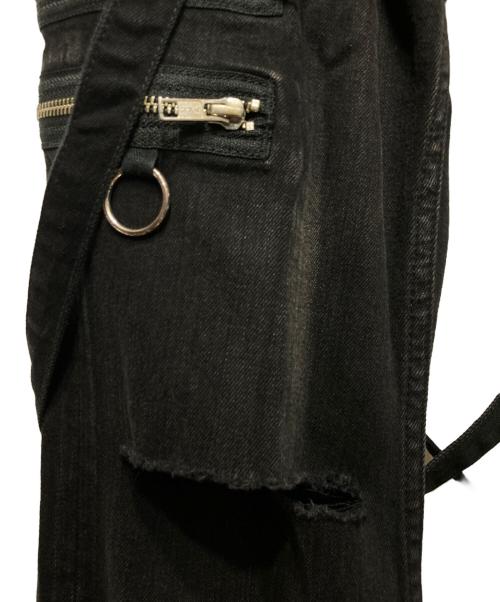 KIDILL（キディル）KIDILL (キディル) MINEDENIM (マインデニム) SKINNY ZIP&STRAPS DENIM ブラック サイズ:46の古着・服飾アイテム