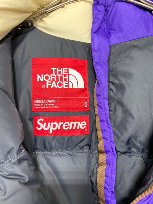 SUPREME（シュプリーム）SUPREME (シュプリーム) THE NORTH FACE (ザ ノース フェイス) Split NUPTSE JACKET パープル×ベージュ サイズ:Lの古着・服飾アイテム