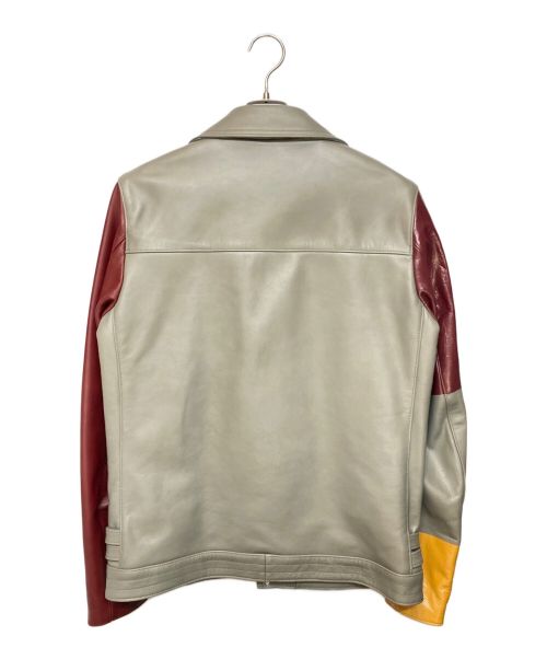 UNDERCOVER（アンダーカバー）UNDERCOVER (アンダーカバー) 袖切替ダブルライダースジャケット グレー サイズ:4の古着・服飾アイテム