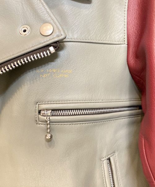 UNDERCOVER（アンダーカバー）UNDERCOVER (アンダーカバー) 袖切替ダブルライダースジャケット グレー サイズ:4の古着・服飾アイテム