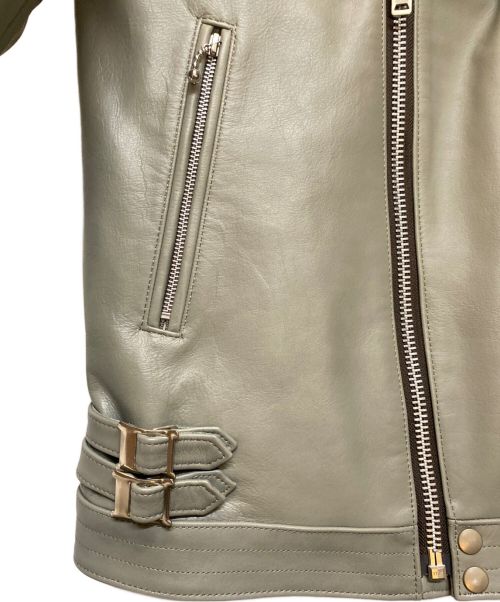 UNDERCOVER（アンダーカバー）UNDERCOVER (アンダーカバー) 袖切替ダブルライダースジャケット グレー サイズ:4の古着・服飾アイテム