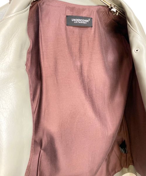 UNDERCOVER（アンダーカバー）UNDERCOVER (アンダーカバー) 袖切替ダブルライダースジャケット グレー サイズ:4の古着・服飾アイテム