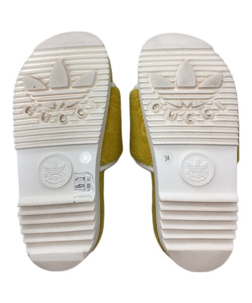 GUCCI（グッチ）GUCCI (グッチ) adidas (アディダス) ロゴデザインサンダル イエロー サイズ:34の古着・服飾アイテム