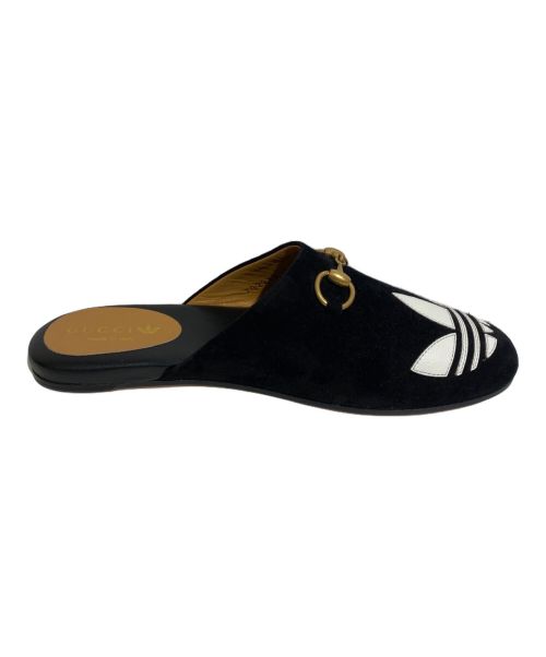 GUCCI（グッチ）GUCCI (グッチ) adidas (アディダス) トレフォイル レザーミュール ブラック サイズ:35の古着・服飾アイテム