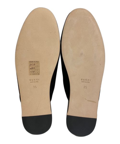 GUCCI（グッチ）GUCCI (グッチ) adidas (アディダス) トレフォイル レザーミュール ブラック サイズ:35の古着・服飾アイテム