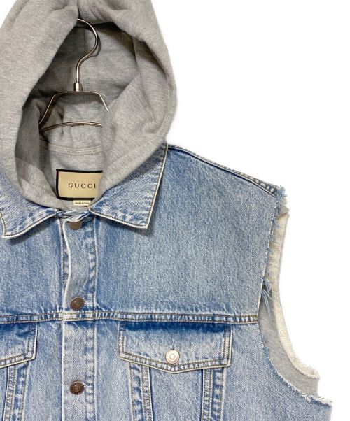 GUCCI（グッチ）GUCCI (グッチ) Hollywood Babylon Denim Hoodie Vest インディゴ サイズ:52の古着・服飾アイテム