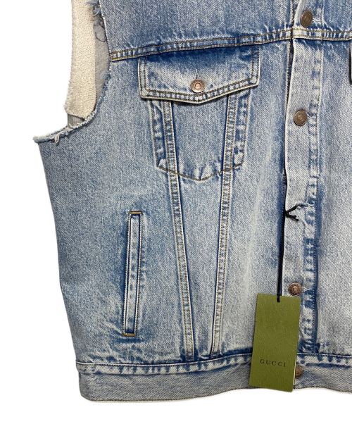 GUCCI（グッチ）GUCCI (グッチ) Hollywood Babylon Denim Hoodie Vest インディゴ サイズ:52の古着・服飾アイテム