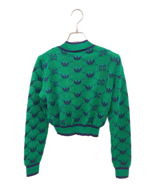GUCCI（グッチ）GUCCI (グッチ) adidas (アディダス) Wool Jacquard Sweater グリーン サイズ:Sの古着・服飾アイテム