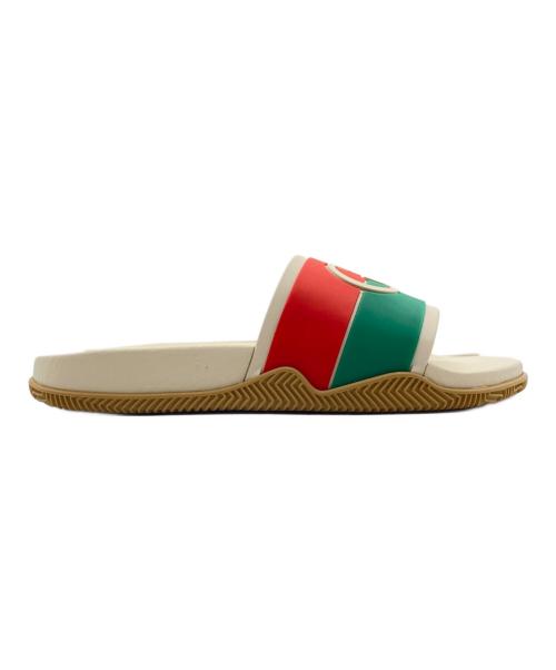 GUCCI（グッチ）GUCCI (グッチ) インターロッキングG ラバースライドサンダル ベージュ サイズ:36の古着・服飾アイテム