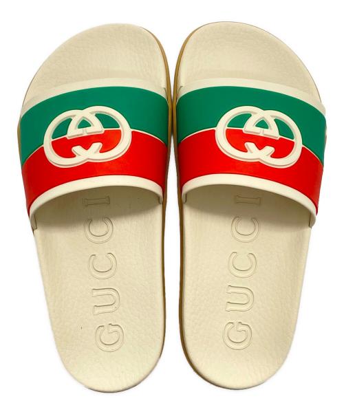 GUCCI（グッチ）GUCCI (グッチ) インターロッキングG ラバースライドサンダル ベージュ サイズ:36の古着・服飾アイテム