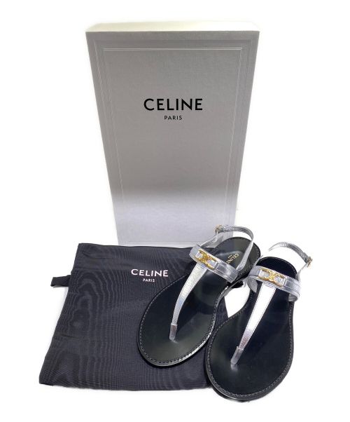 CELINE（セリーヌ）CELINE (セリーヌ) アンクルストラップサンダル シルバー サイズ:39の古着・服飾アイテム